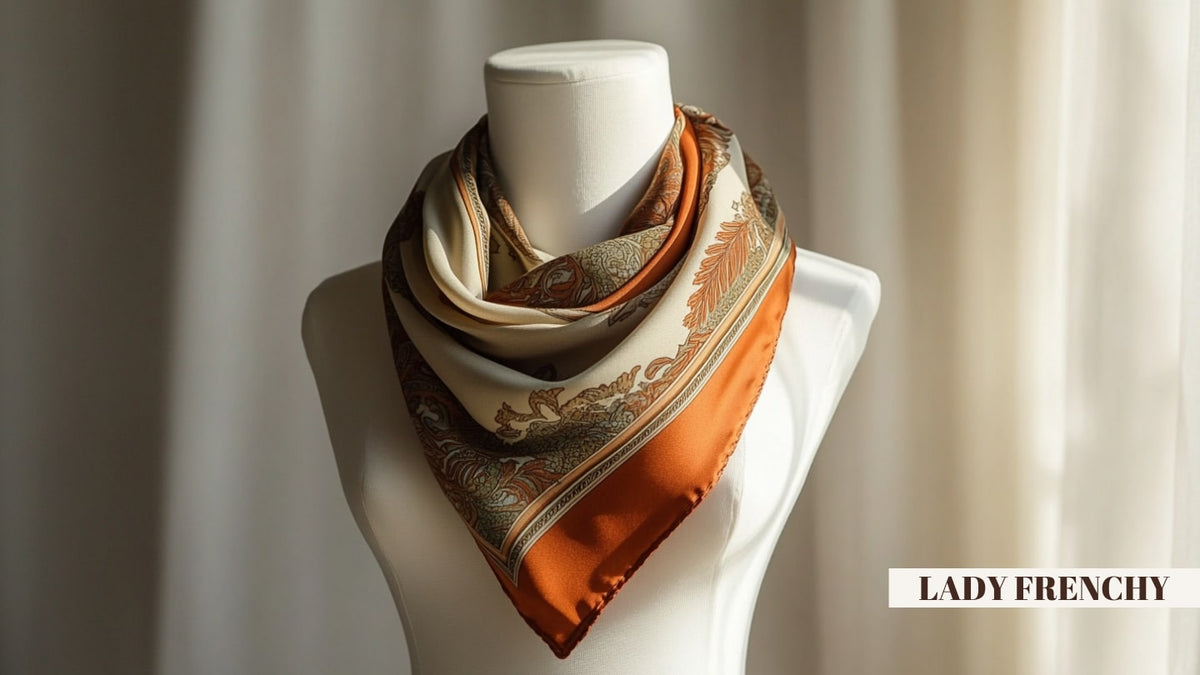 Foulard Carré Estée Lauder - Motif Floral Multicolore - Polyester - Neuf Sans Étiquette