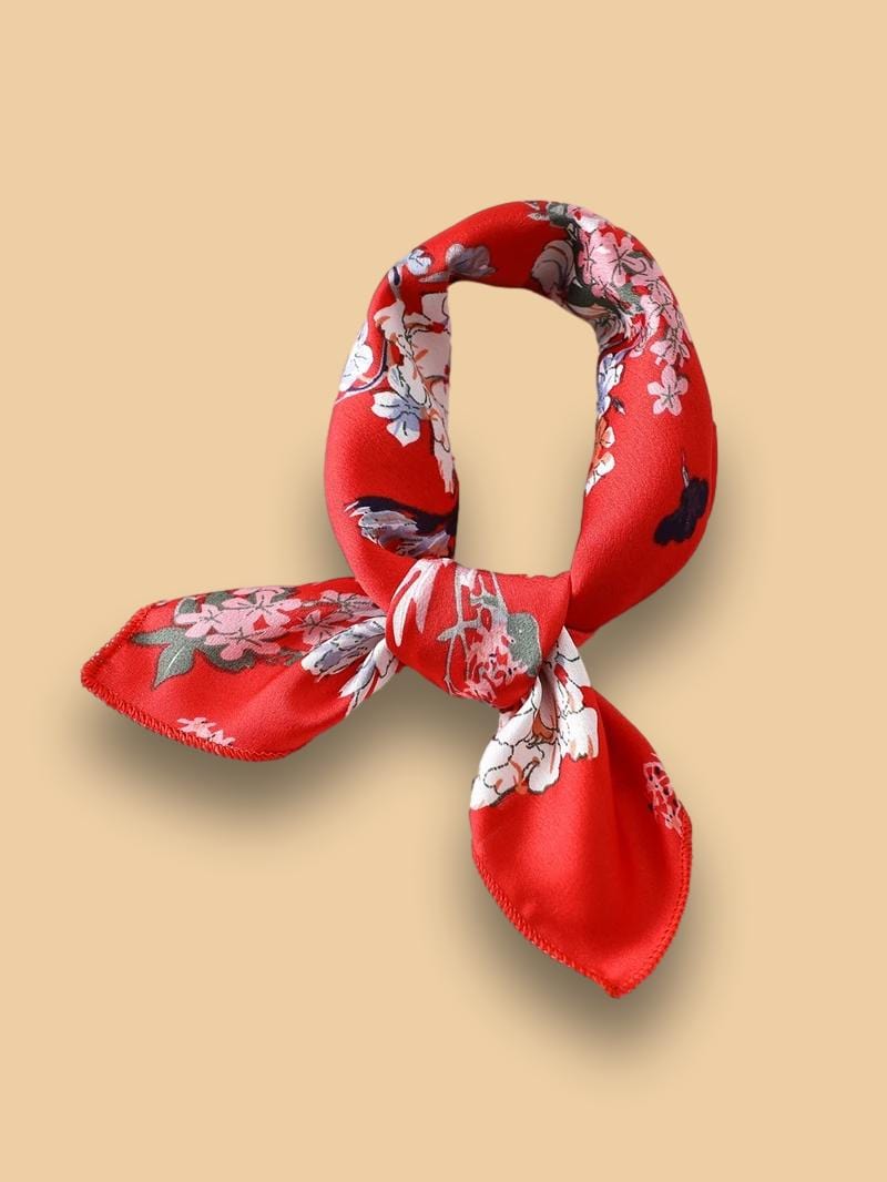 Foulard Fleuri Rouge