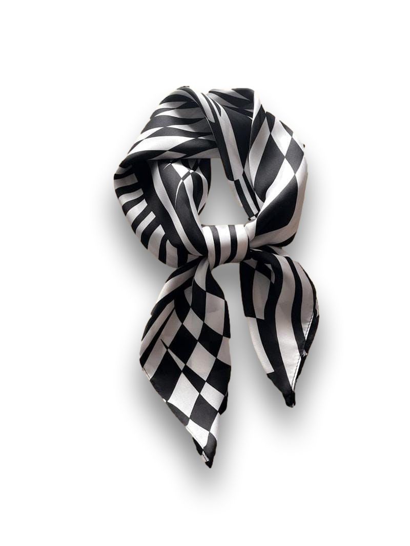 Foulard Carreaux Noir Blanc