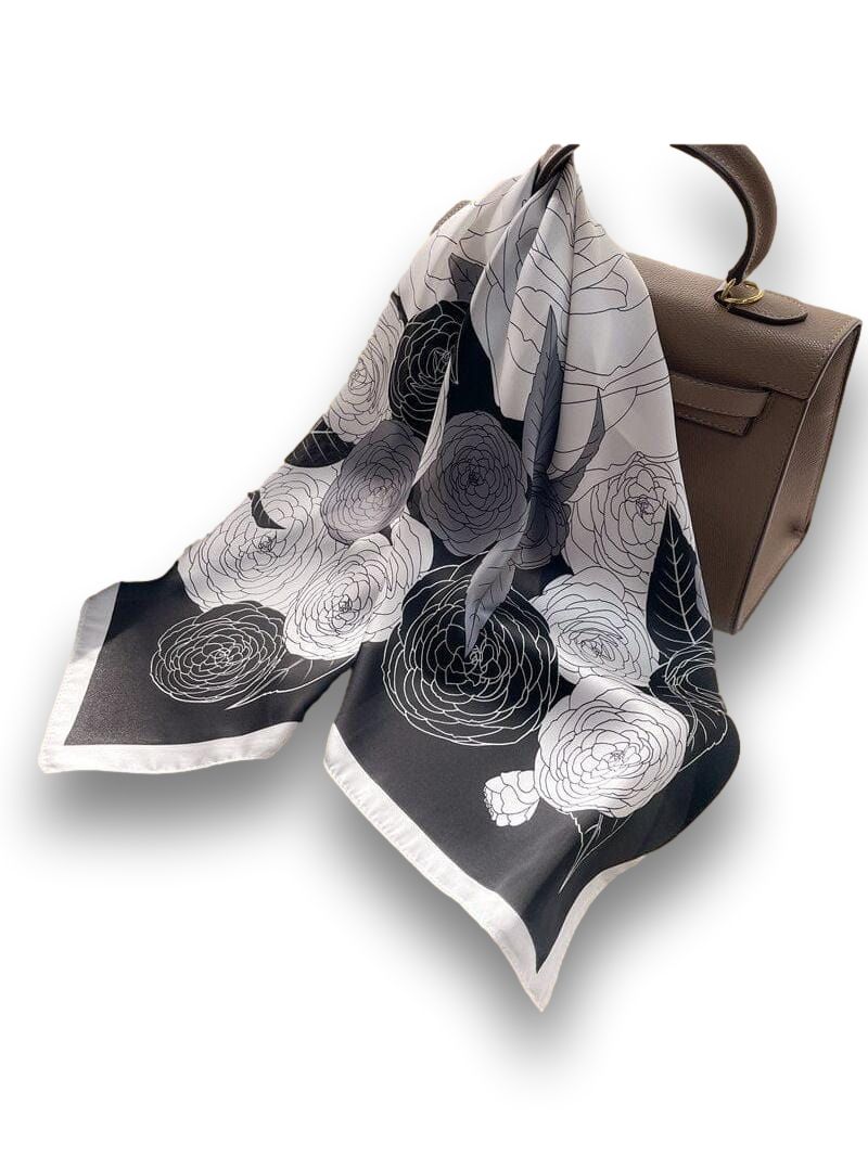 Foulard Cheveux Noir et Blanc