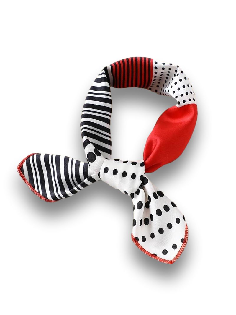 Foulard Pois Noir Blanc