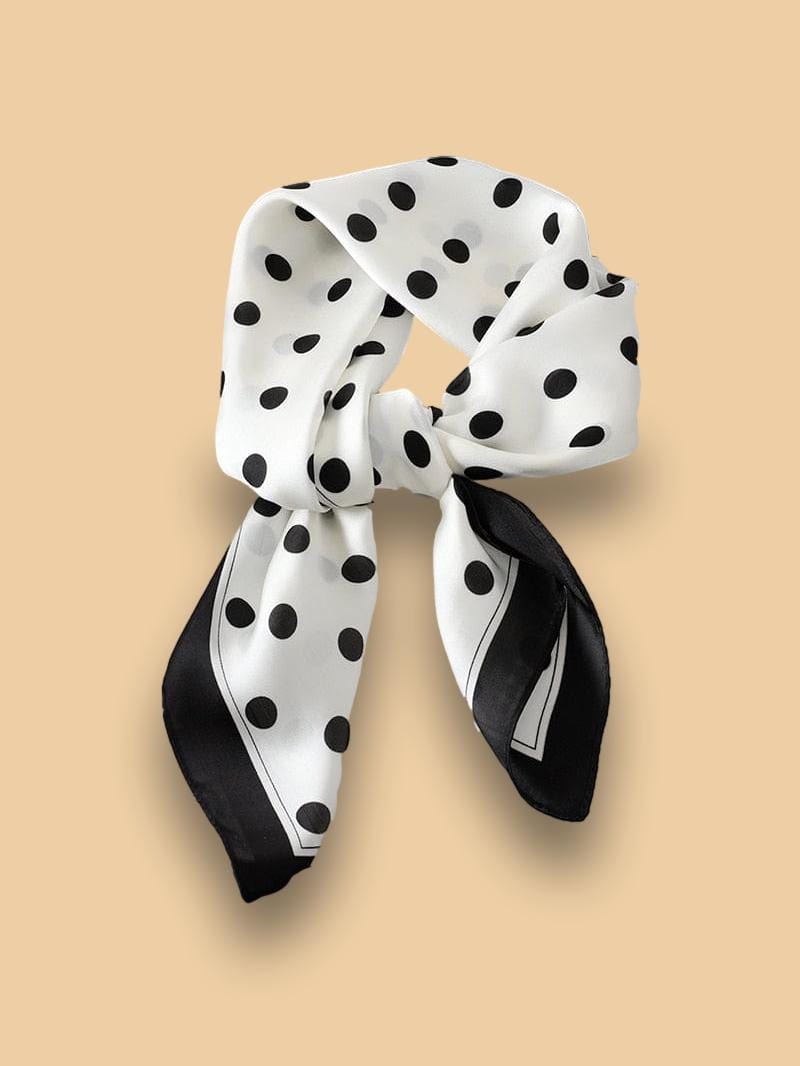 Foulard à Pois Noir et Blanc