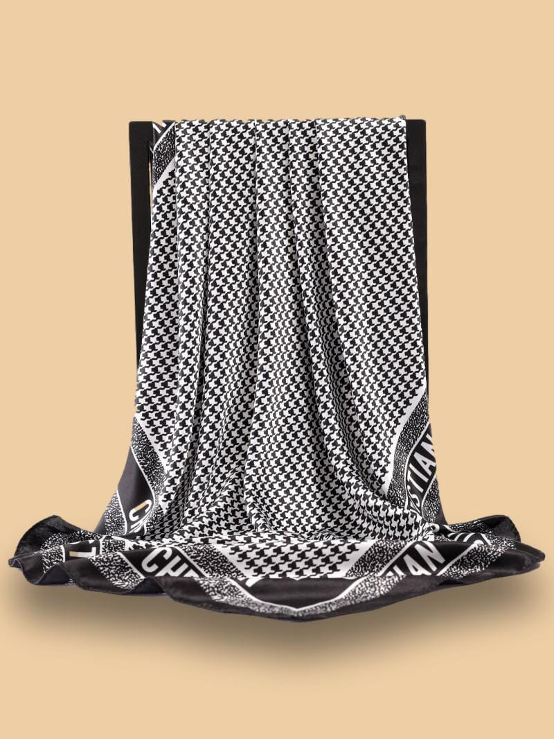 Foulard Carré Noir et Blanc