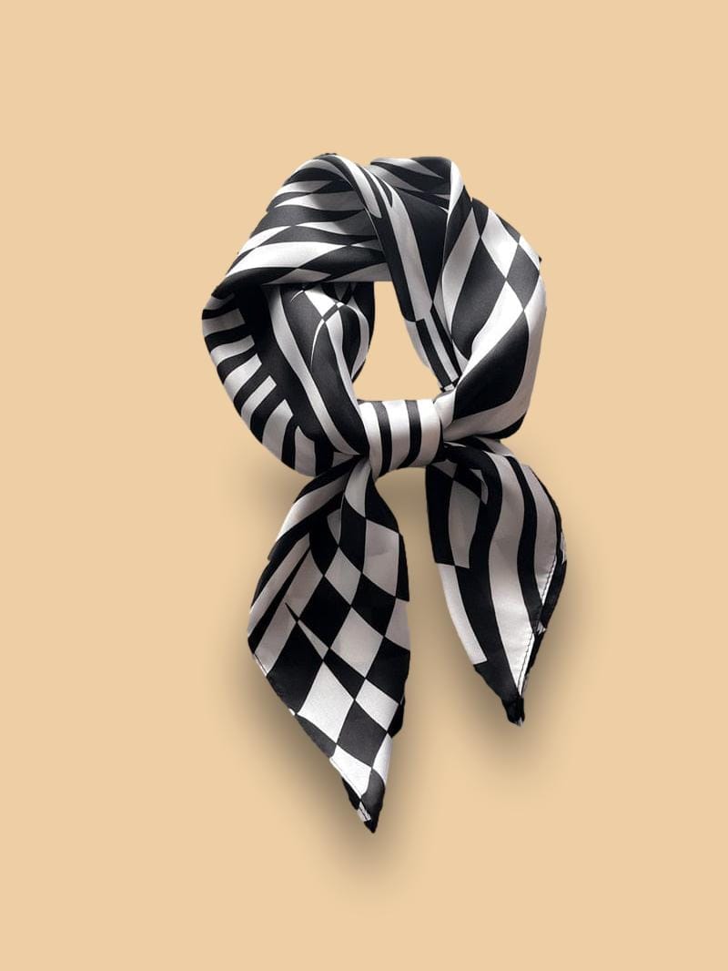 Foulard Carreaux Noir Blanc