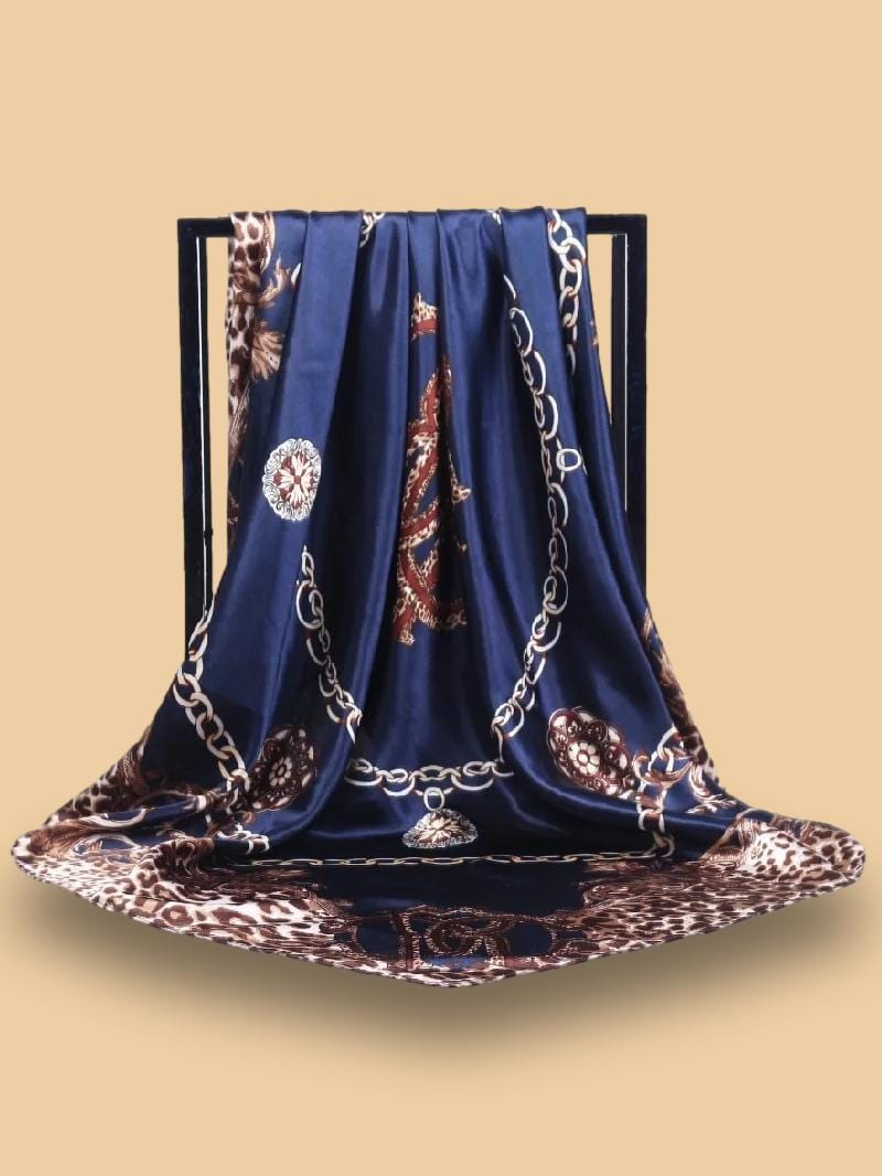 Foulard Satin Bleu