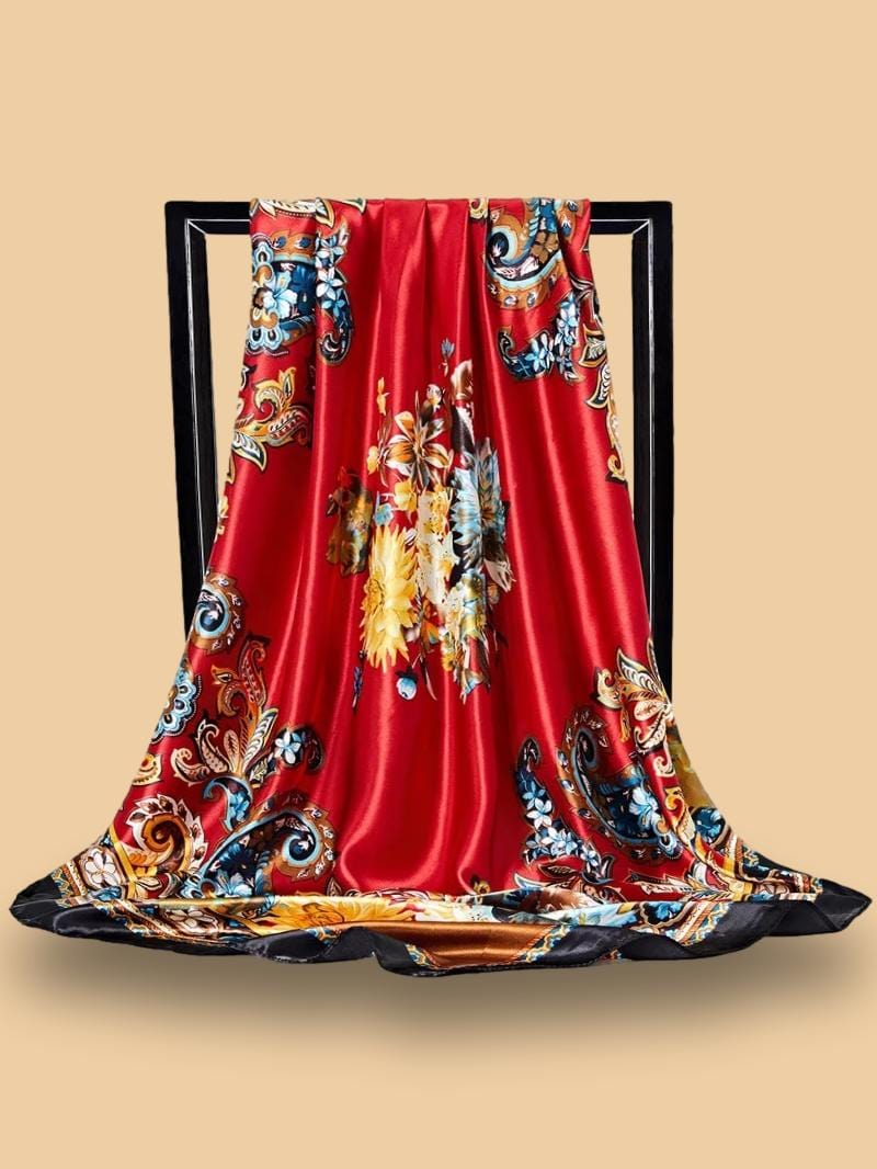 Foulard Satin Rouge