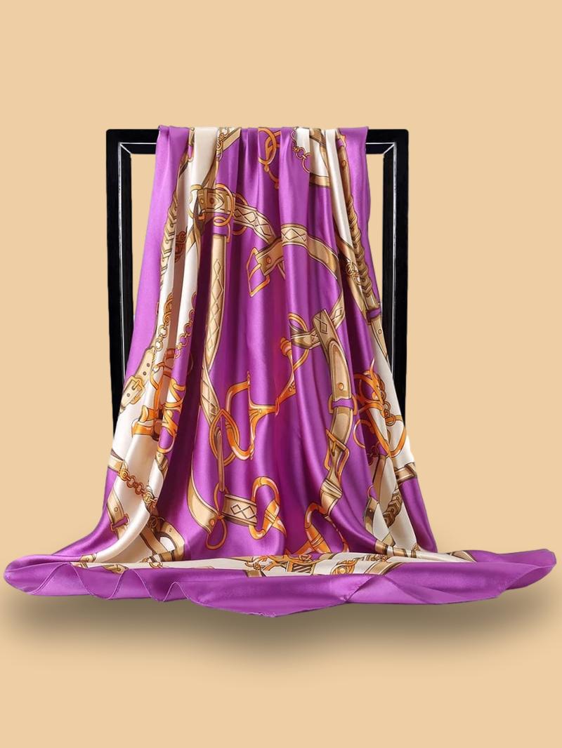 Foulard Satin Violet Pas Cher