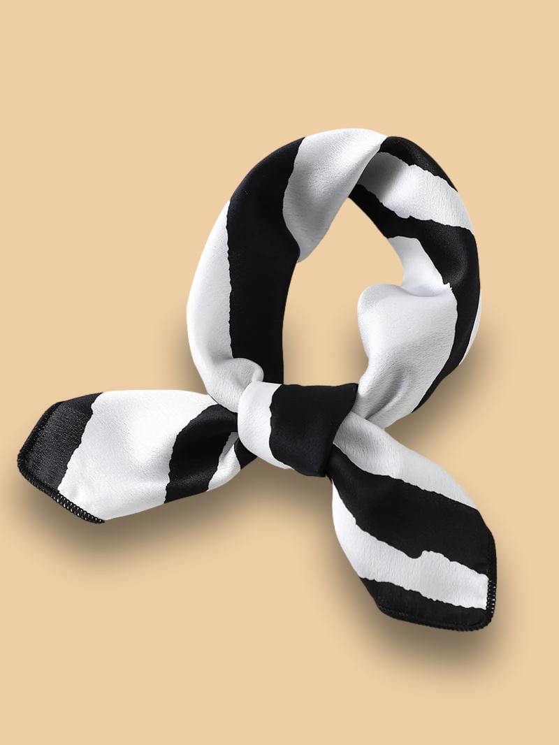 Foulard Zèbre Noir et Blanc