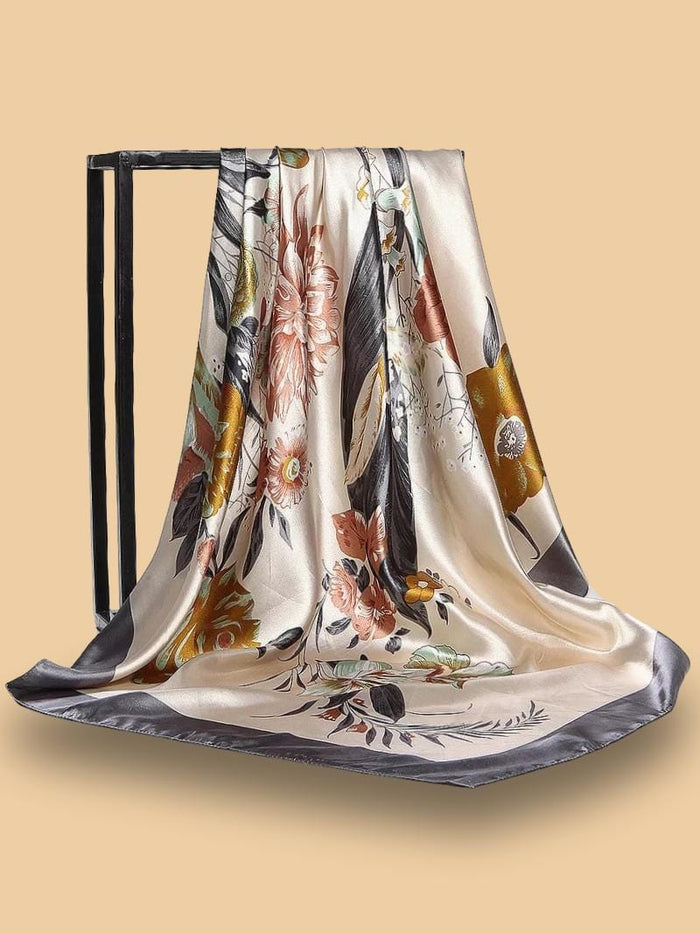 Carré Lady De Guethem - Foulard Mode Femme - 65x64cm - Bleu